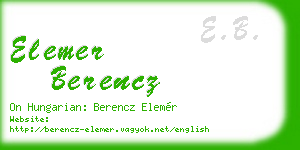 elemer berencz business card